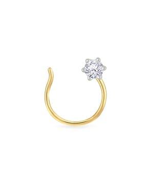 yellow gold diamond nose pin