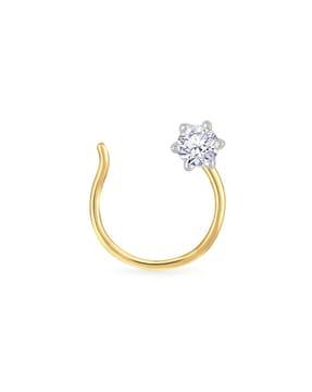 yellow gold diamond nose pin