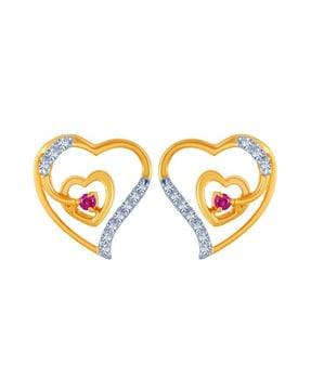 yellow gold diamond stud earrings