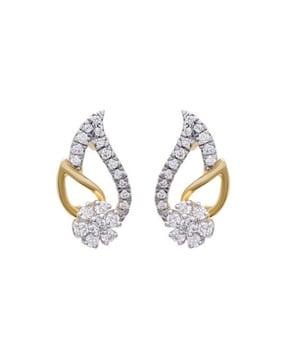 yellow gold diamond stud earrings