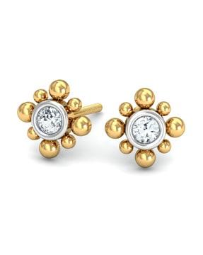 yellow gold diamond stud earrings