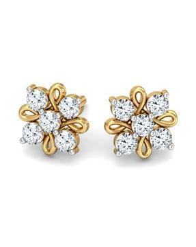 yellow gold diamond stud earrings
