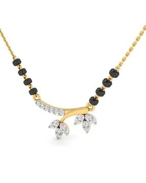 yellow gold diamond-studded mangalsutra