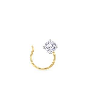 yellow gold diamond-studded nosepin