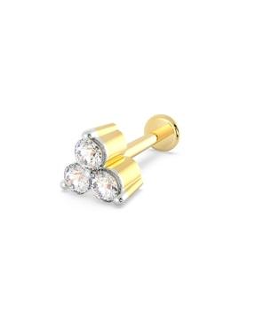 yellow gold diamond-studded nosepin