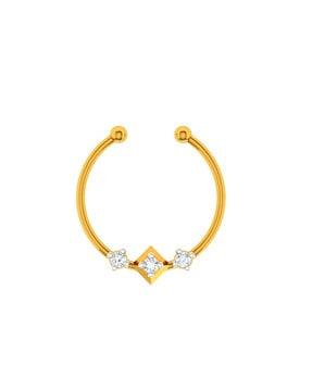 yellow gold diamond-studded nosepin