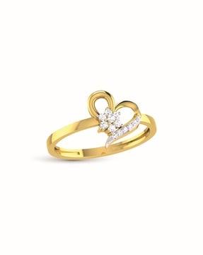 yellow gold diamond-studded ring