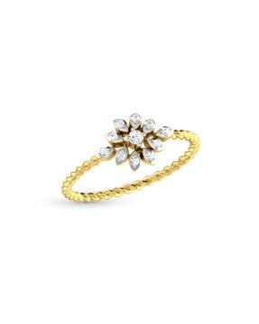 yellow gold diamond-studded ring