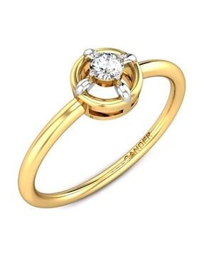 yellow gold diamond-studded ring