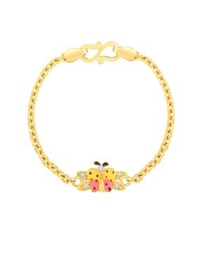 yellow gold enamel butterfly bracelet