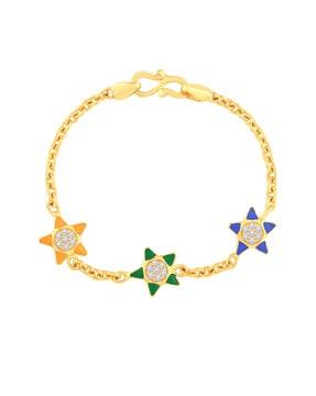 yellow gold enamel star shape bracelet