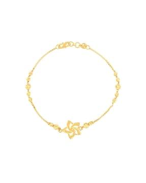 yellow gold floral-design bracelet