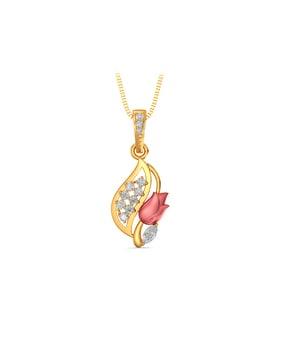 yellow gold floral pendant