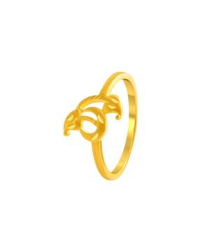 yellow gold geometric-design ring