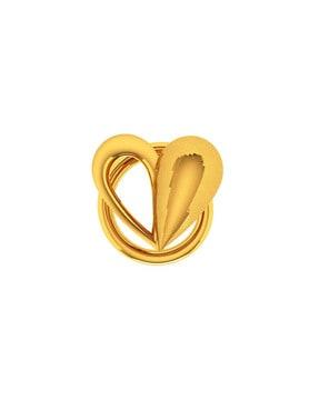 yellow gold heart design nosepin