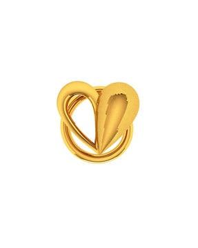 yellow gold heart design nosepin