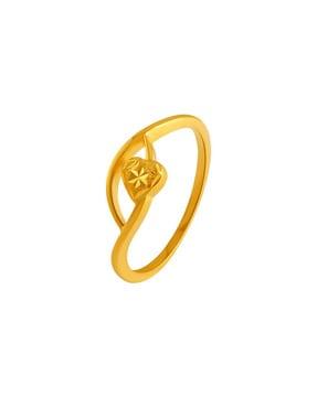 yellow gold heart ring
