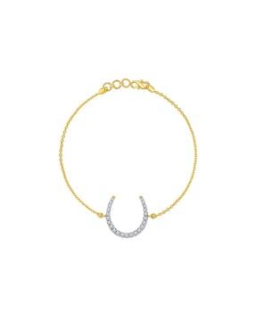 yellow gold horse shoe bracelet