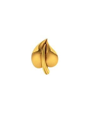 yellow gold leaf-design nosepin