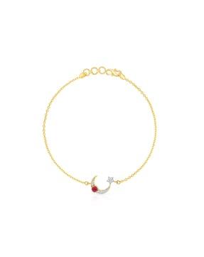 yellow gold moon & star bracelet