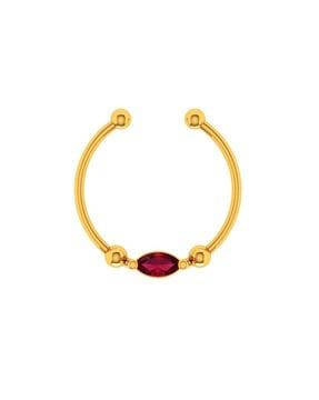 yellow gold oval design nosepin
