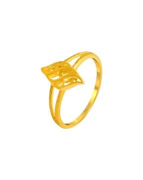 yellow gold paisley-design ring