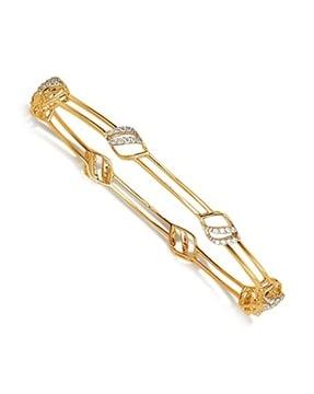 yellow gold stone-studded bangle