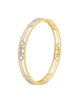 yellow gold stone-studded bangle