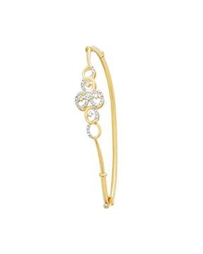 yellow gold stone-studded bangle