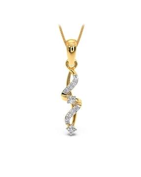 yellow gold stone-studded pendant