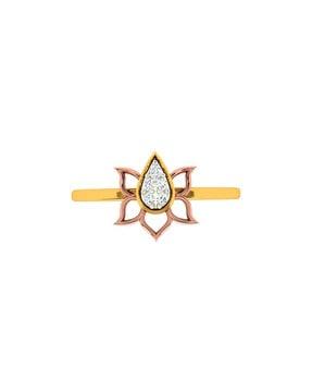 yellow gold stone-studded ring