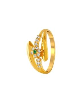 yellow gold stone-studded ring