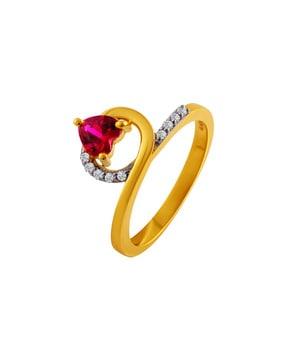 yellow gold stone-studded ring