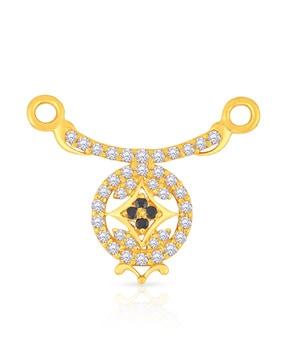 yellow gold stone-studded tanmaniya pendant