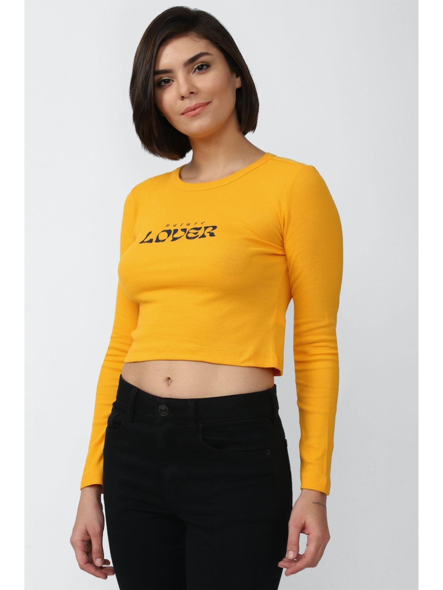 yellow graphic tops