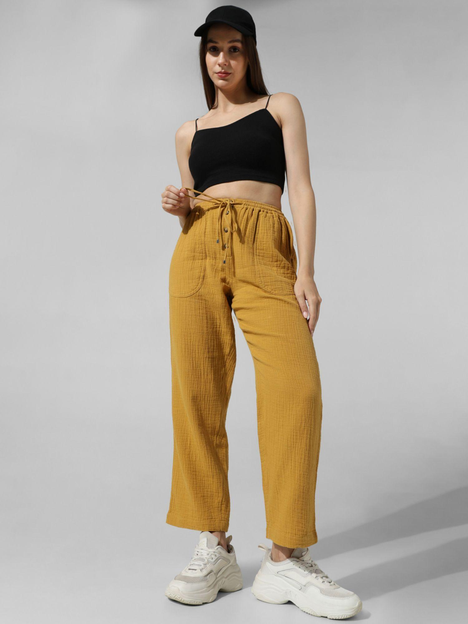 yellow high rise co-ord set pant