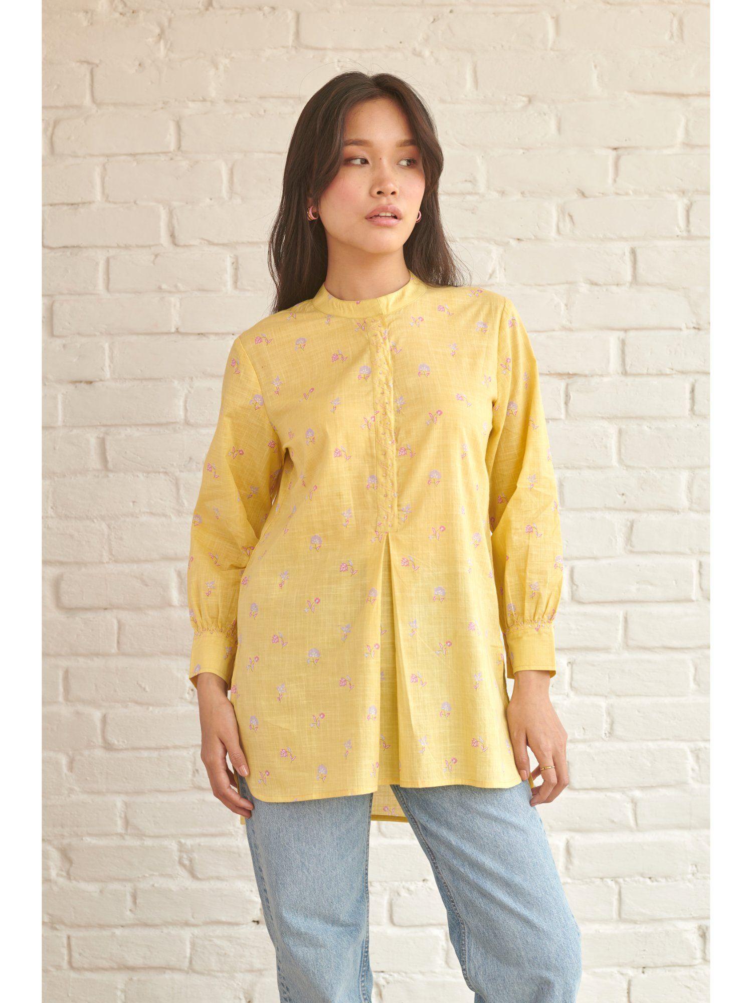 yellow iris tunic