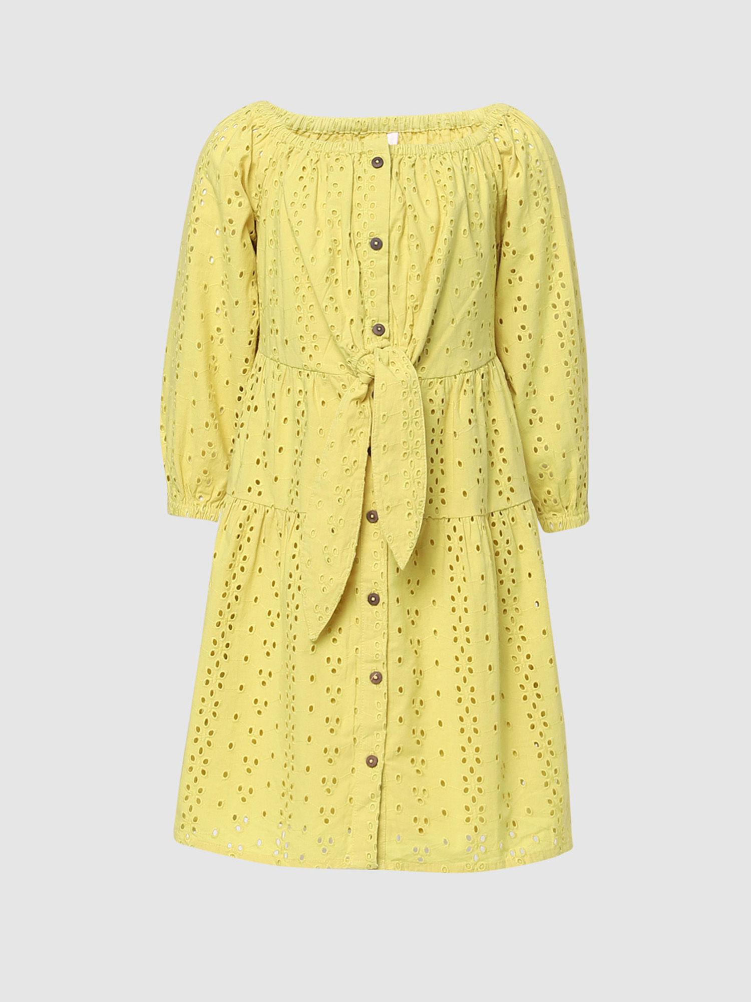 yellow konmisty 3 4s dress wvn