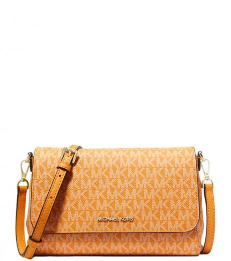 yellow logo convertible small crossbody bag