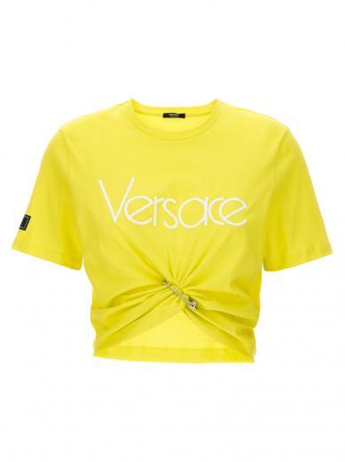 yellow logo crop t-shirt