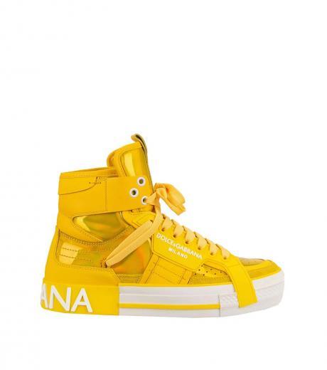 yellow logo high top sneaker