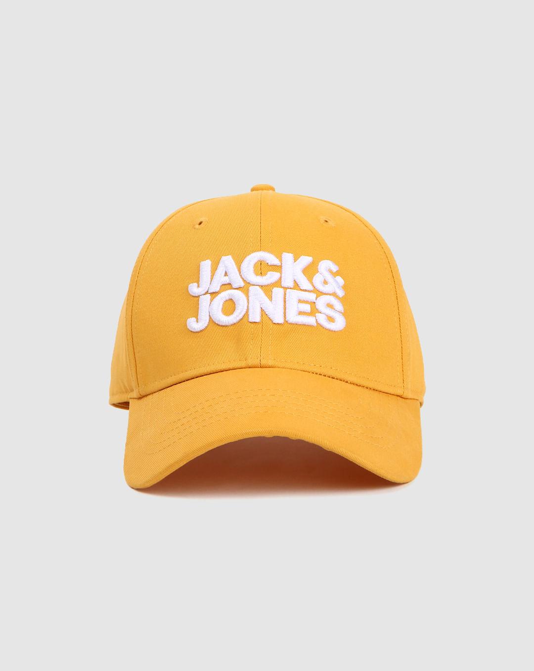 yellow logo print baseball cap