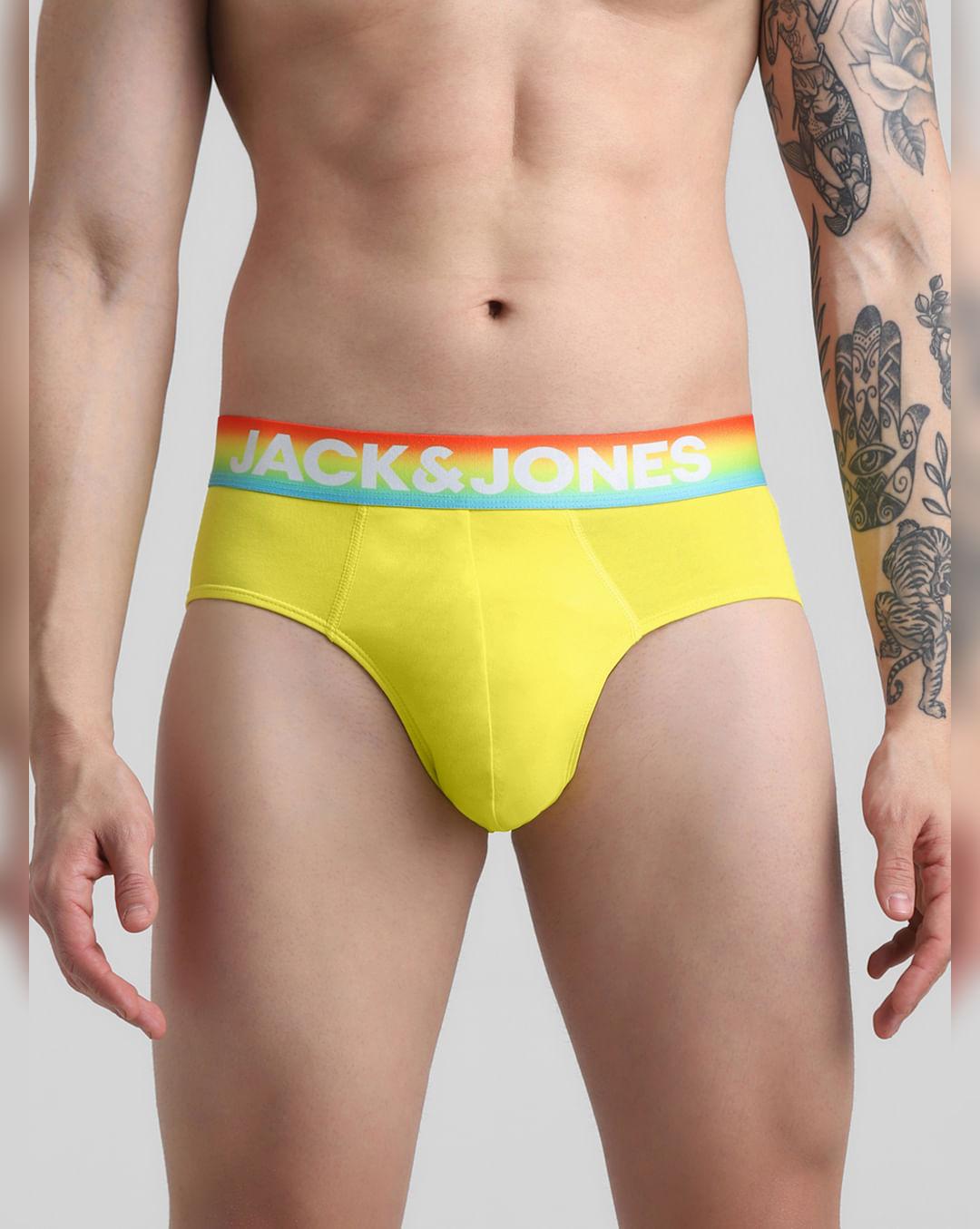 yellow logo print briefs