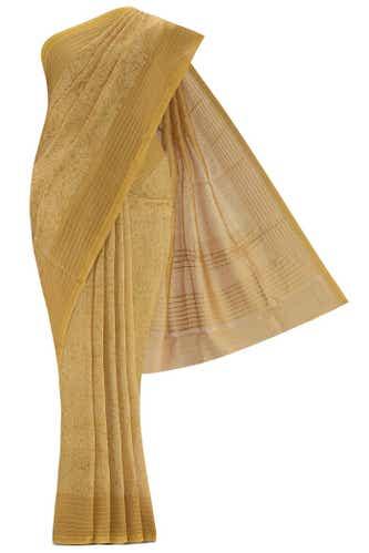 yellow maheshwari silk cotton saree