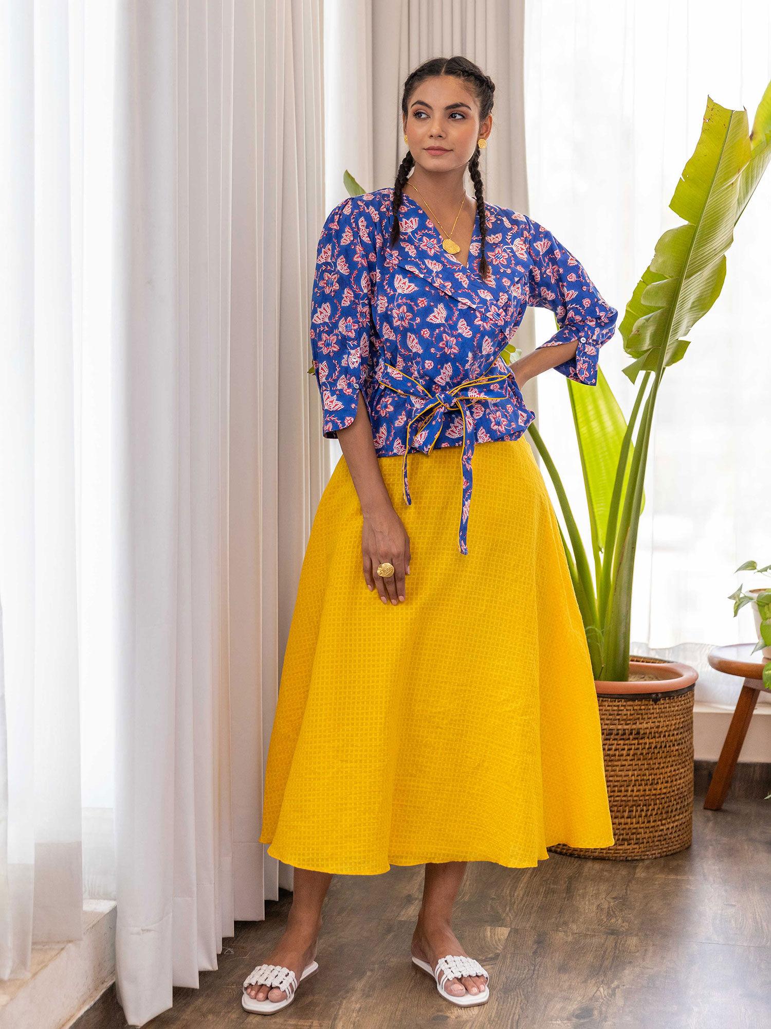 yellow marafa hand dyed skirt