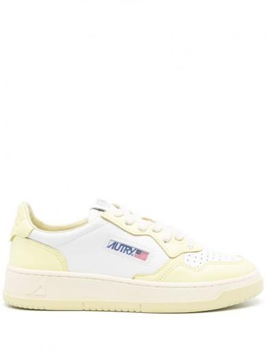 yellow medialist low leather sneakers