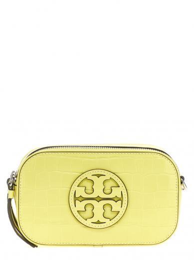 yellow miller croc embossed mini crossbody bag