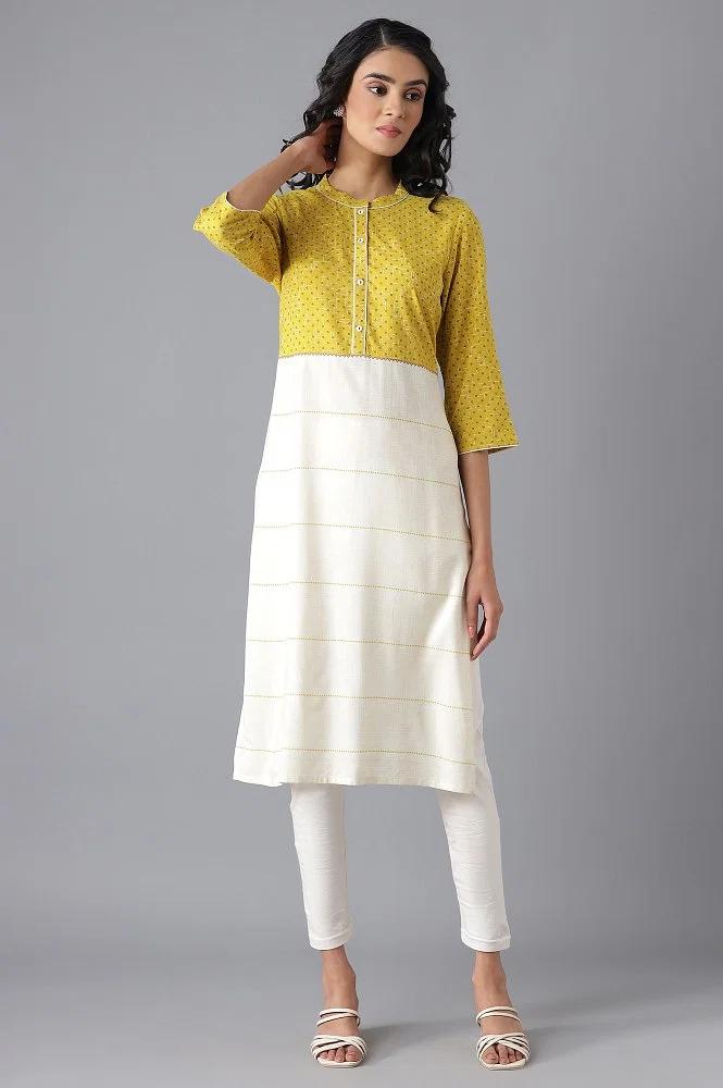 yellow modern ethnic kurta