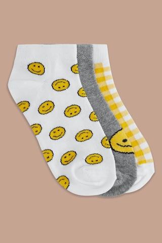 yellow multi design cotton nylon spandex socks