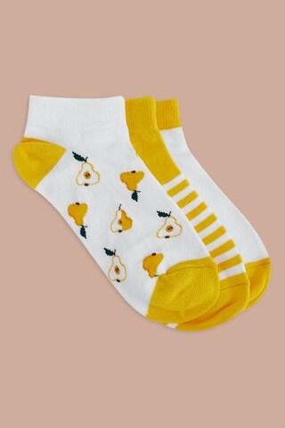 yellow multi design cotton nylon spandex socks